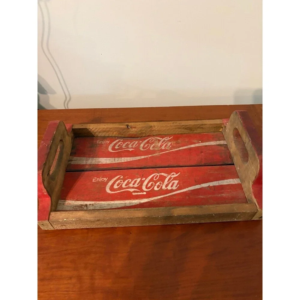 1971 Coca-Cola Wooden Serving Tray Rustic Reclaimed Coke Crate